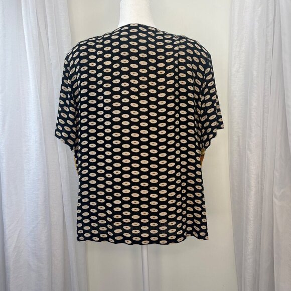 PC Private Club Vintage Funky Print Bohemian Art Deco Ladies Blouse Size M/L - Picture 3 of 7